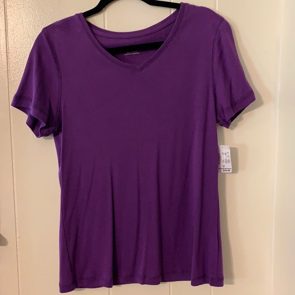 NWT Christoper & Banks purple v-neck top - Picture 2 of 8